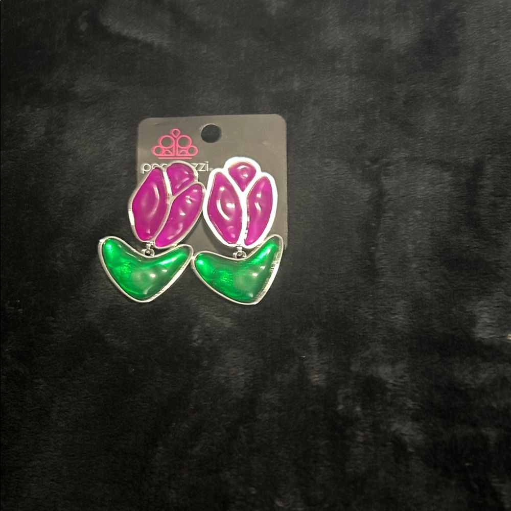 Paparazzi Vibrant Purple and Green Earrings